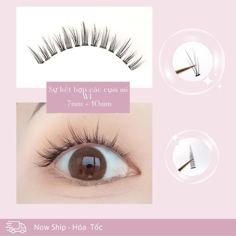 Lông Mi Giả, Mi nối, Lông Mi Tách Sợi , Mi Chùm W08 Kiểu Dáng Chữ A Phong Cách Chữ V, Tự Nhiên Tự Nối Tại Nhà 3 Dòng