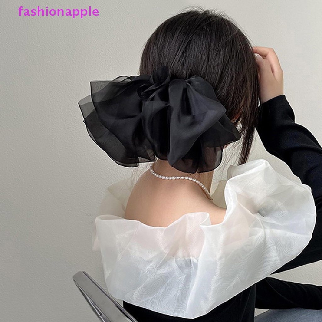 Kẹp Tóc Nơ Ruy Băng Vải Chiffon Cho Nữ