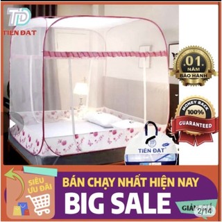 Màn Mùng Chụp Đỉnh Vuông Chân Viền 1m2/1m4/1m6/1m8/2m2 , Màn Gấp Vuông Viền Lụa Chống Muỗi Cao Cấp - Màn tự bung Anh Thu