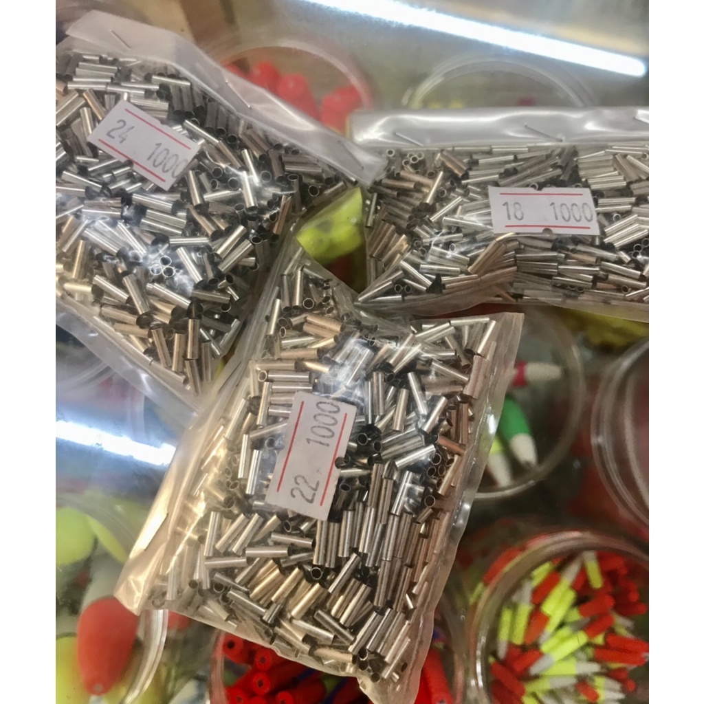 Combo 20 Đầu Ống Bấm Dây Cáp Câu Cá Bằng Thép Không Gỉ Chuyên Dùng Bấm Đầu Dây Cáp Làm Thẻo Câu Cá Có Răng Sắc Bé