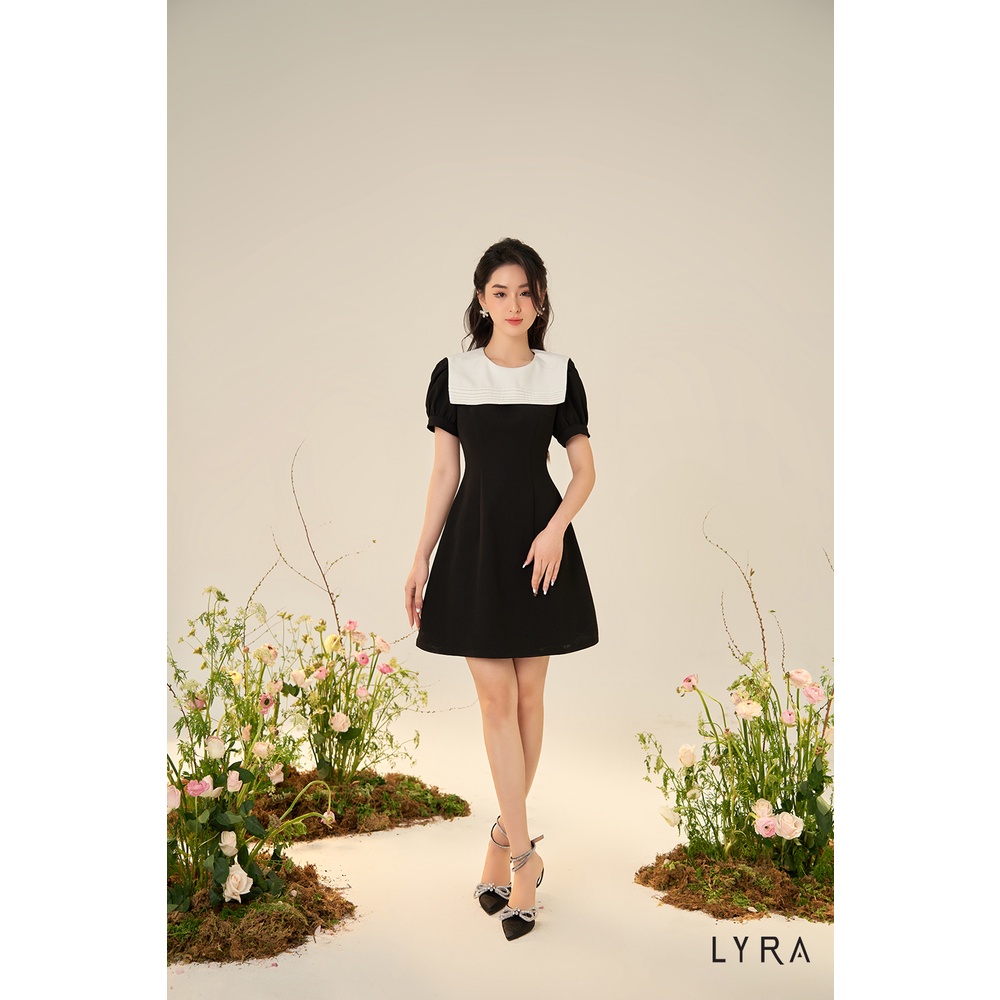 Váy thiết kế LYRA  chất tuyết Hàn, dáng ôm A phối cổ thủy thủ bản ly lợp cách điệu sang chảnh, nữ tính - LWTVD652