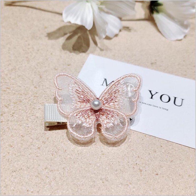 Kẹp Tóc Nơ Lưới Đính Ngọc Trai Ba Chiều Thanh Lịch Thời Trang Hàn Quốc JP5