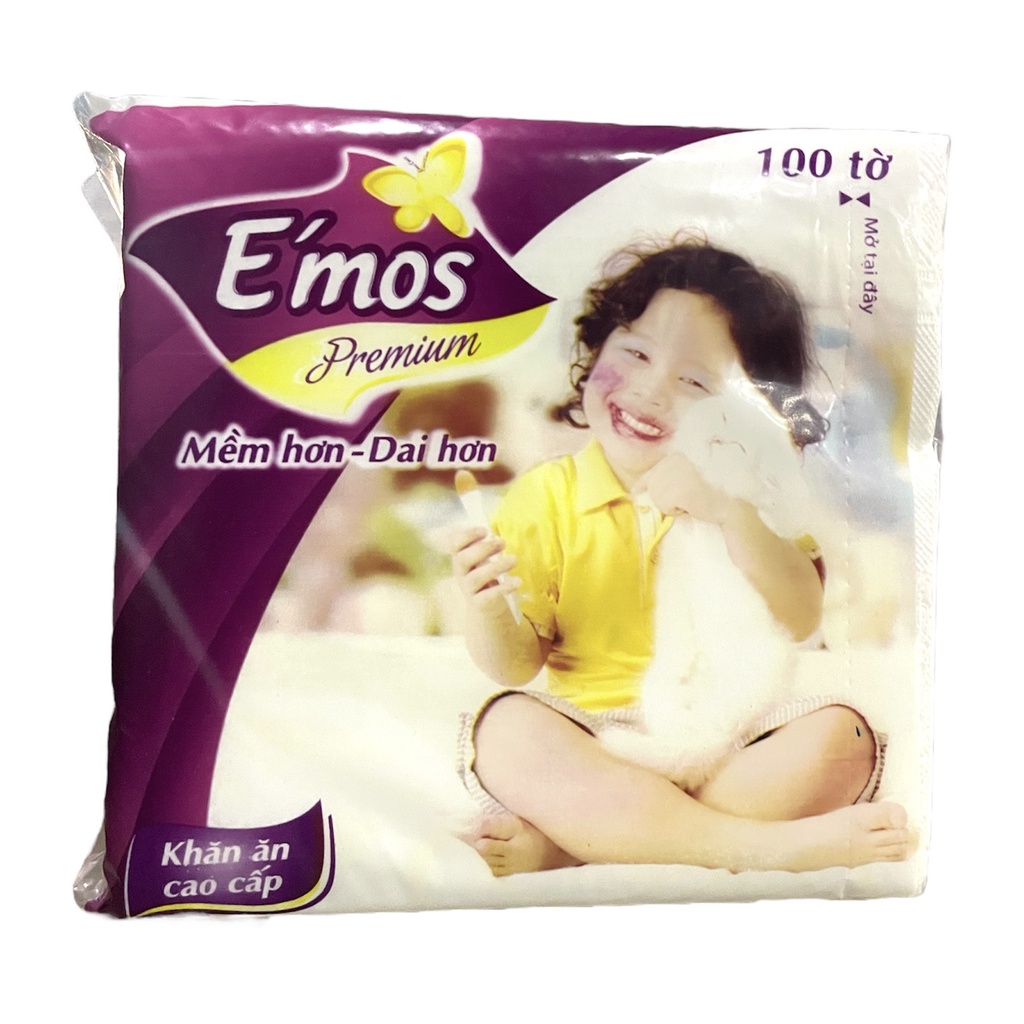Bịch khăn giấy vuông EMOS - 100 tờ