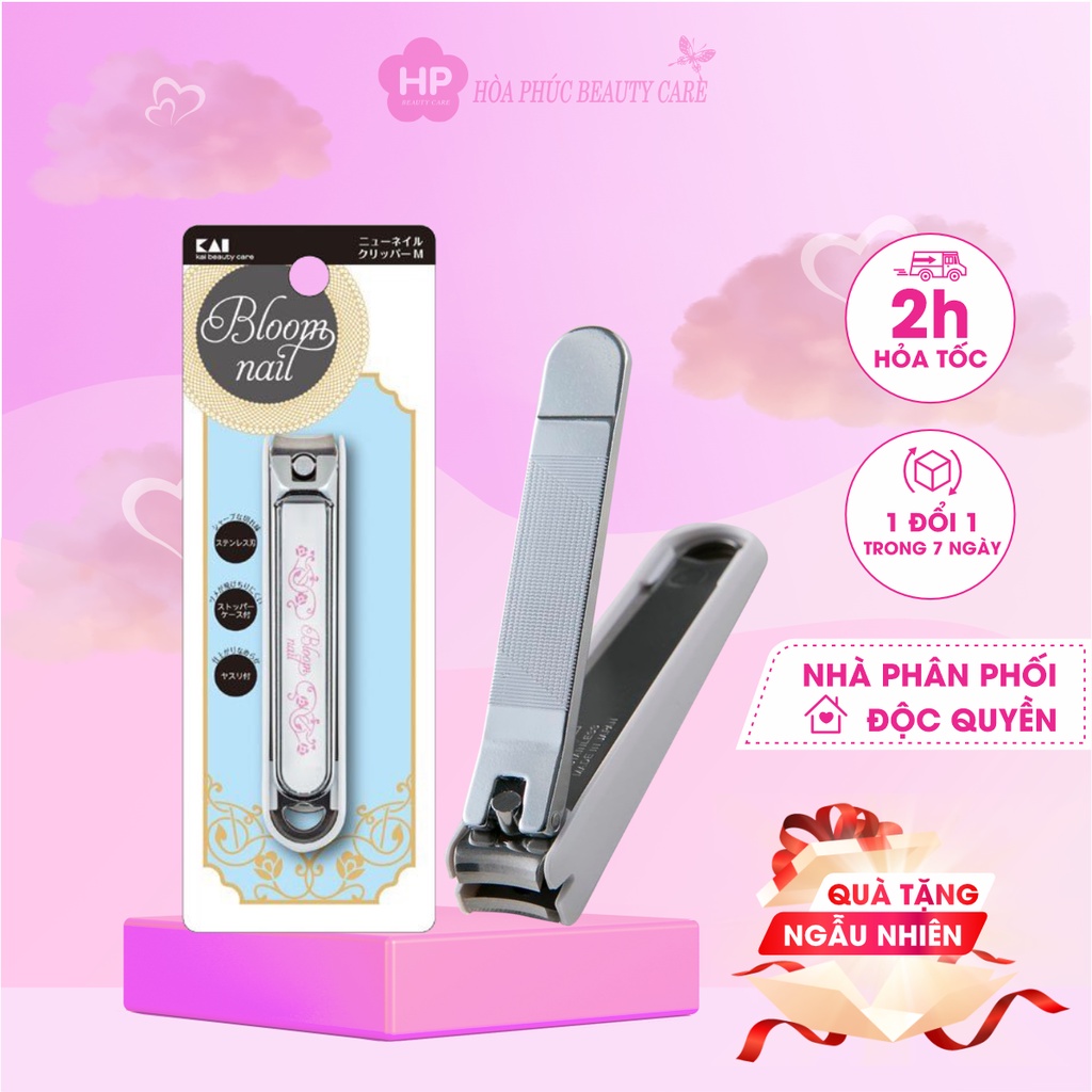 Bấm Móng Tay Inox Hoa Văn Kai Razor 000HC3604 Cỡ Lớn (Màu Trắng)