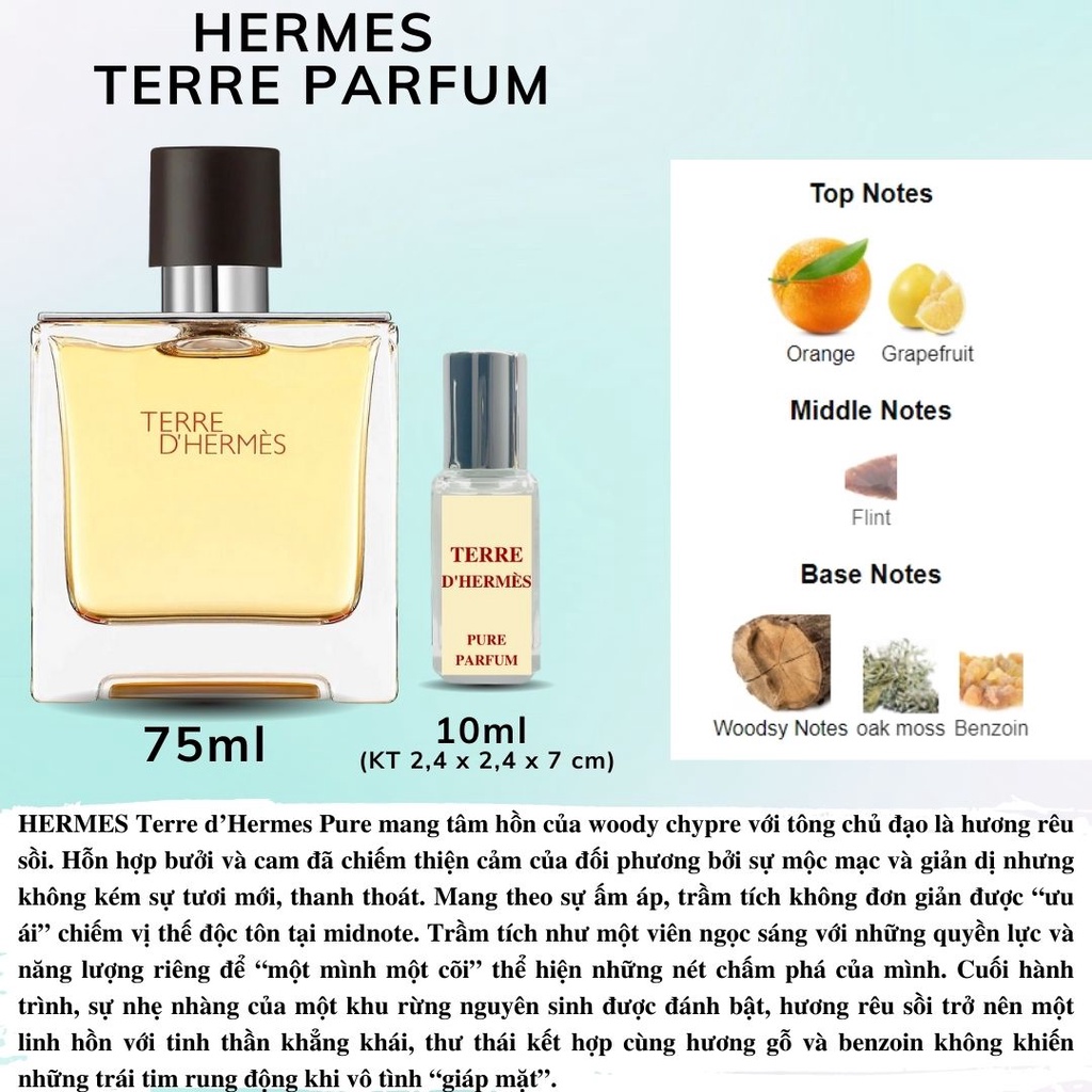 Nước hoa Nam - Hermes Terre Các phiên bản