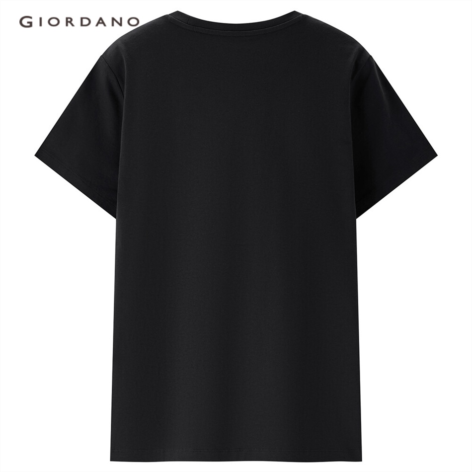 Áo thun nữ GIORDANO 05393385 tay ngắn họa tiết động vật thêu xinh xắn