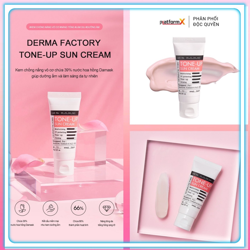 Kem chống nắng nâng tone Derma Factory Tone Up Sun Cream SPF50+ PA++++ 30g - Family Care