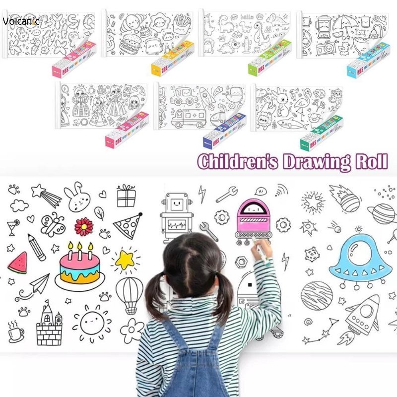 Cuộn Giấy Vẽ Tranh Dài 3m Không Phai Màu Cho Bé