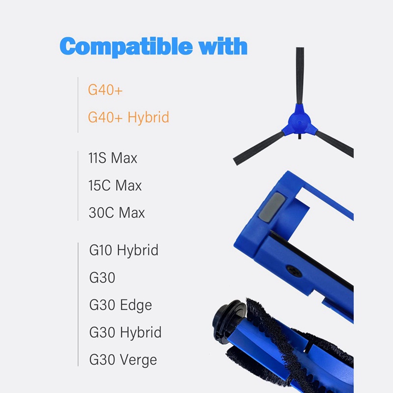 Chổi Quét Bằng Nhựa Cho Eufy G40 + Eufy G40 + Hybrid, Eufy 35C, Eufy RoboVac 11S, Eufy RoboVac 25C, Eufy 15C, RoboVac 30