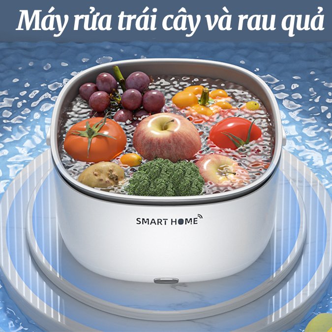 Máy rửa rau củ quả bằng sóng siêu âm dùng tại nhà