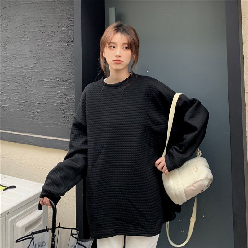 COZOK Áo sweater Tay Dài Dáng Rộng Thời Trang Vintage Hàn Quốc