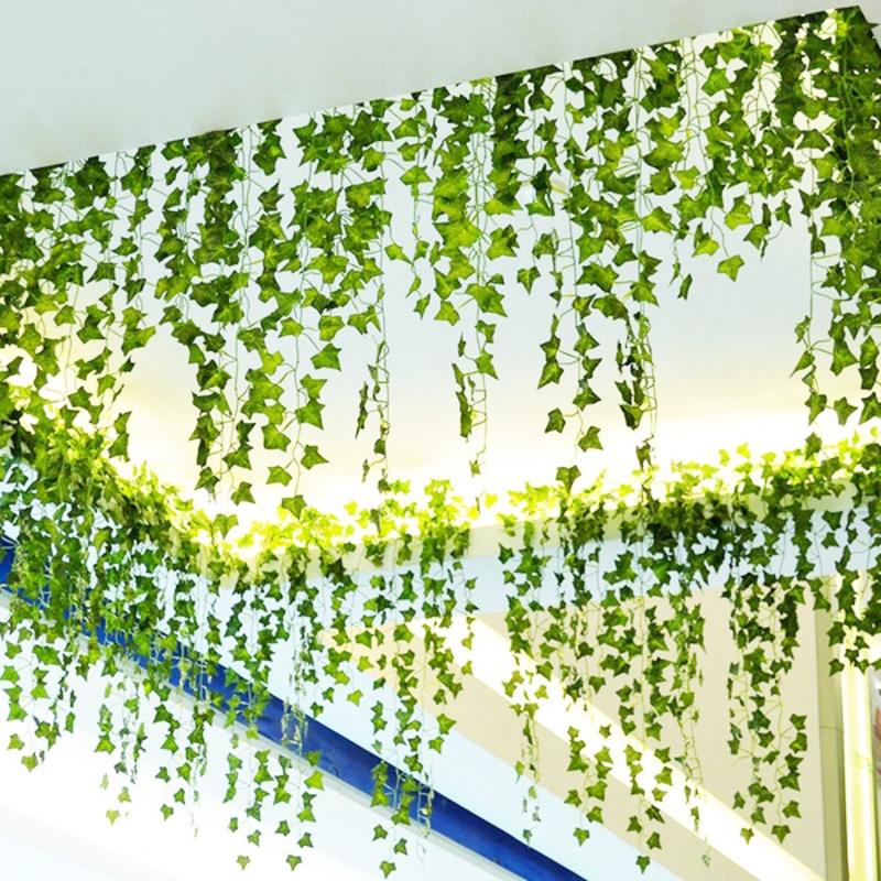 Dây Leo Gỉa, Lá Nhọn, Lá Nho, Lá Trầu Bà, Lá Hải Đường, Lá Dưa Dài 2.1m 80 Lá