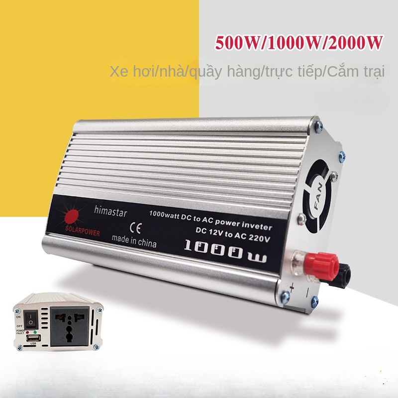 Bộ Chuyển Đổi Nguồn Điện 12V Sang 220V DC Sang AC Phù Hợp Cho Xe Hơi / Nhà Cửa / Ngoài Trời