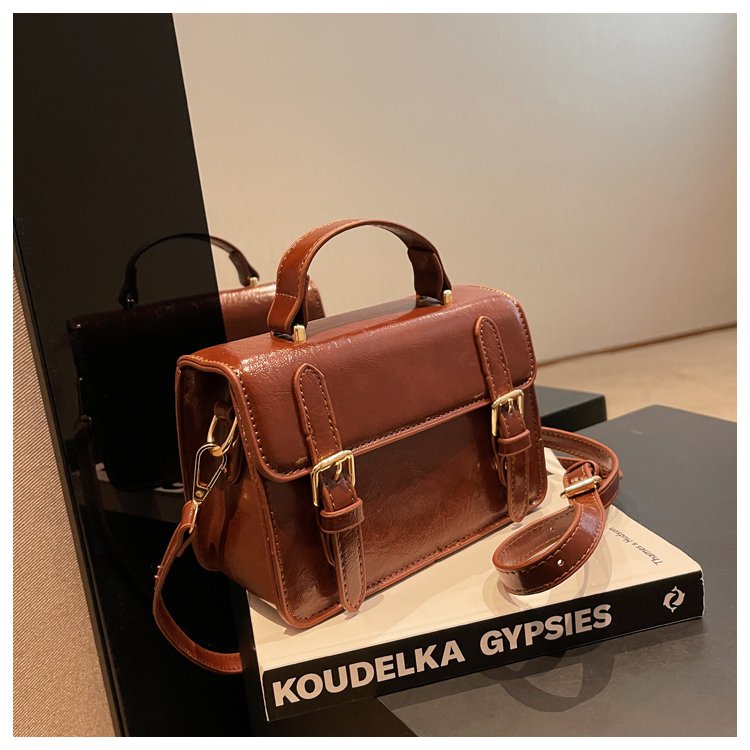 Túi Đeo Chéo Bằng Da pu Màu Trơn Phong Cách Cổ Điển Thời Trang Cho Nữ