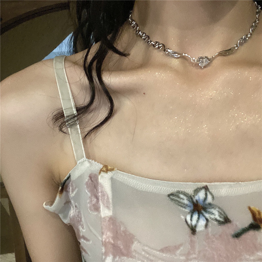 Vòng Cổ Choker Mặt Hình Cánh Thiên Thần Sáng Lấp Lánh Hàng Mới Dành Cho Bạn Nữ YR