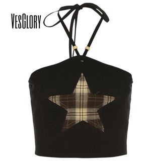 Vesglory Áo Tank Top Cổ Yếm Lệch Tà Màu Trơn Thời Trang Quyến Rũ Cho Nữ