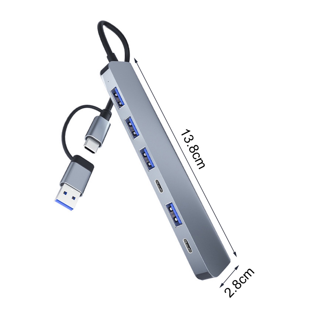 Bộ Chuyển Đổi USB Type-C Sang 7 Cổng Cắm Ổn Định Hình Hoa Hướng Dương Đa Năng Cho Máy Tính