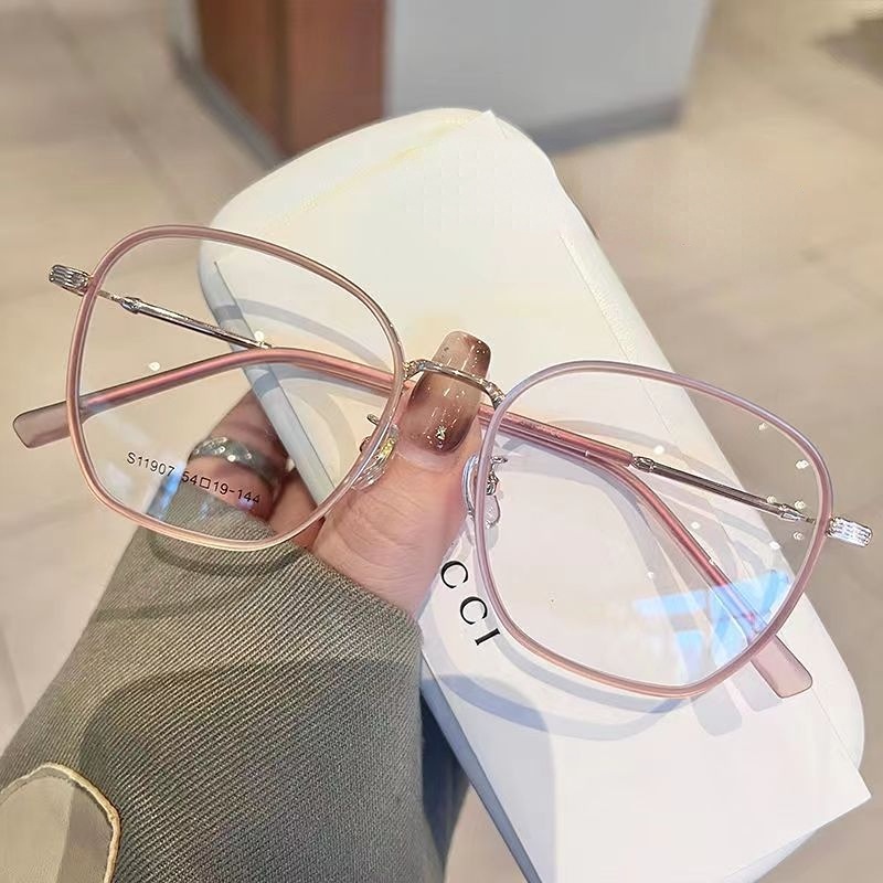 Mắt Kính Gọng Tròn Chống Bức Xạ Bằng Kim Loại Phong Cách Hàn Quốc Cổ Điển Dành Cho Nam Nữ