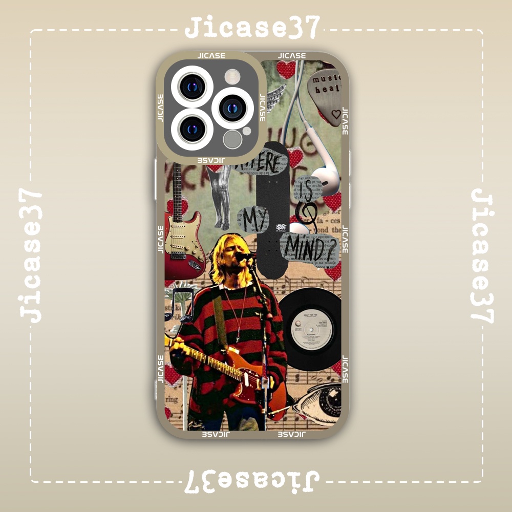 Ốp lưng iphone cạnh vuông Jicase Nirvana Collage Aesthetic Cổ Điển