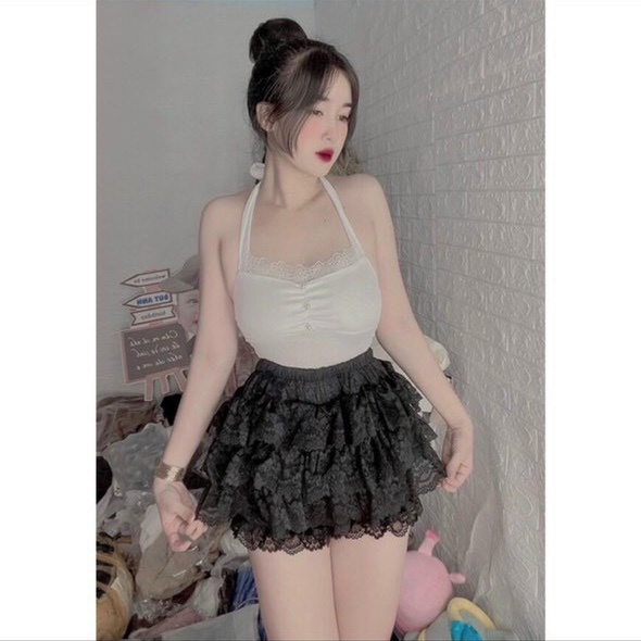 Chân váy ren phân tầng mẫu mới cực hot và sexy , chất ren mềm mịn