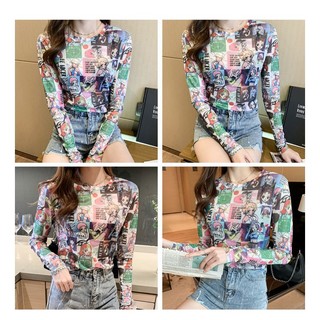 Áo Thun Chống Nắng In Hoạ Tiết Hoạt Hình Thời Trang Xuân Hè 2023 Dành Cho Nữ