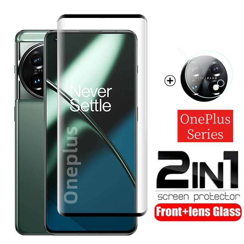 Kính Cường Lực 2 Trong 1 Viền Cong Bảo Vệ Ống Kính Máy Ảnh Cho OnePlus 11 5G OnePlus11 R 11R 10Pro 9Pro 8 8Pro