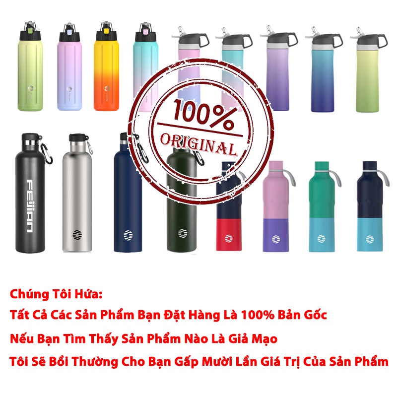 Fjbottle Bình Giữ Nhiệt 600ML Bình Nước Thể Thao Inox 316 Bình Giữ Nhiệt Chân Không FJ004