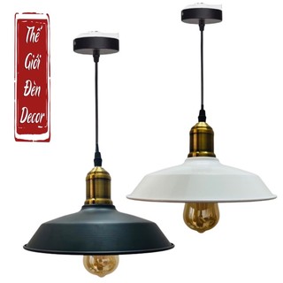 Chao đèn thả retro chao nhôm T041 trang trí đui đồng D260 , đèn thả quán cafe phong cách cổ điển vintage