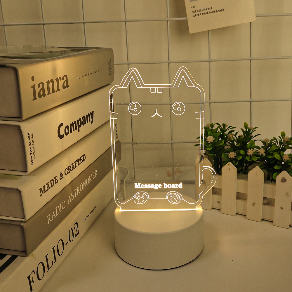 Note Bảng Ghi Chú Có Đèn LED Ban Đêm / Bút Đa Năng Trang Trí Cho Bạn Gái