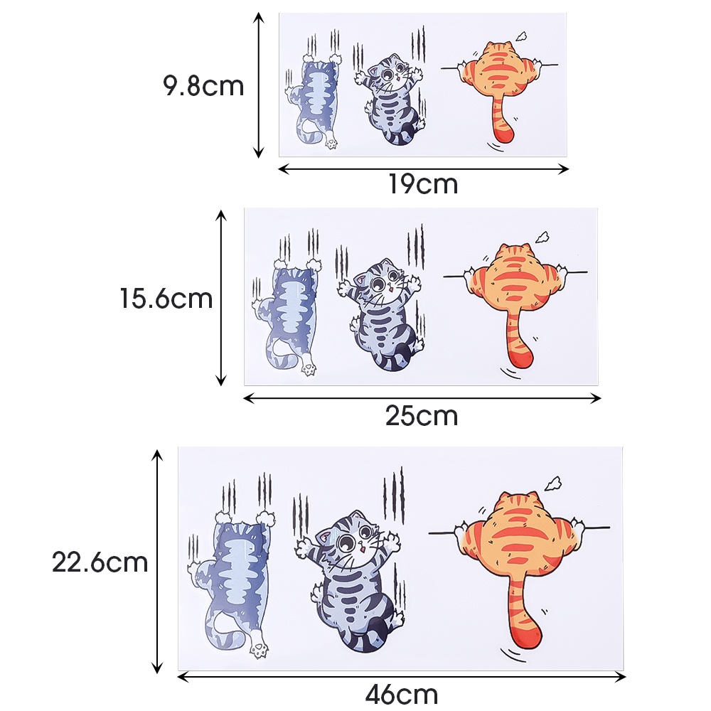 Đề Can Dán Trang Trí Xe Hơi Hình Mèo Leo Trèo Dễ Thương
