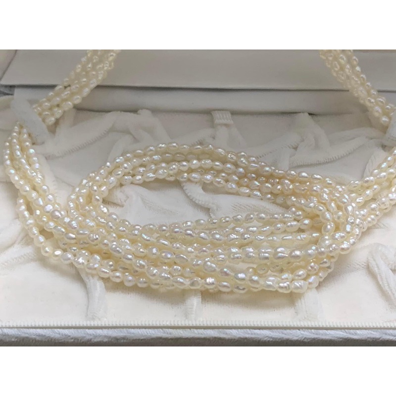 Bộ trang sức bạc hạt nhỏ đan xoắn 5 vòng