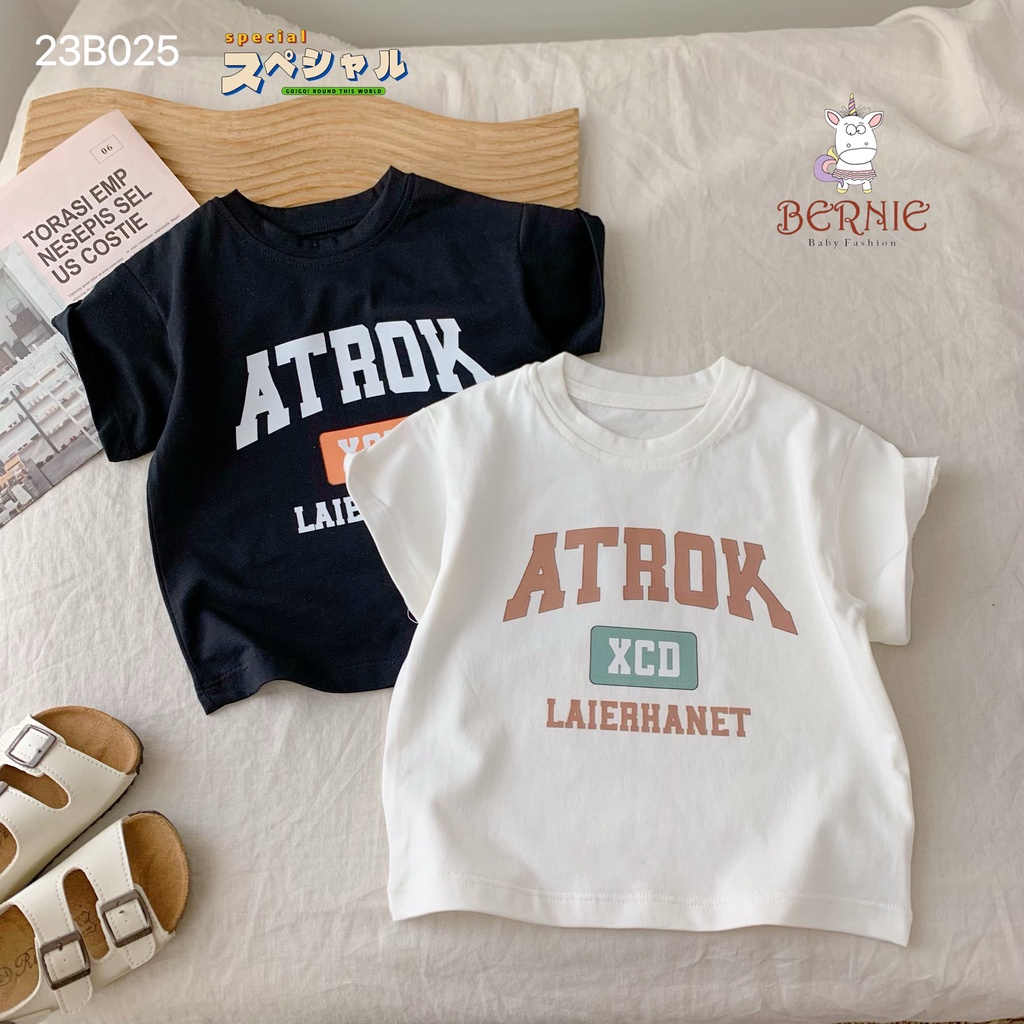 [CHÍNH HÃNG] Bộ quần áo cộc tay trẻ em phối họa tiết chữ nổi bật Atrok BERNIE