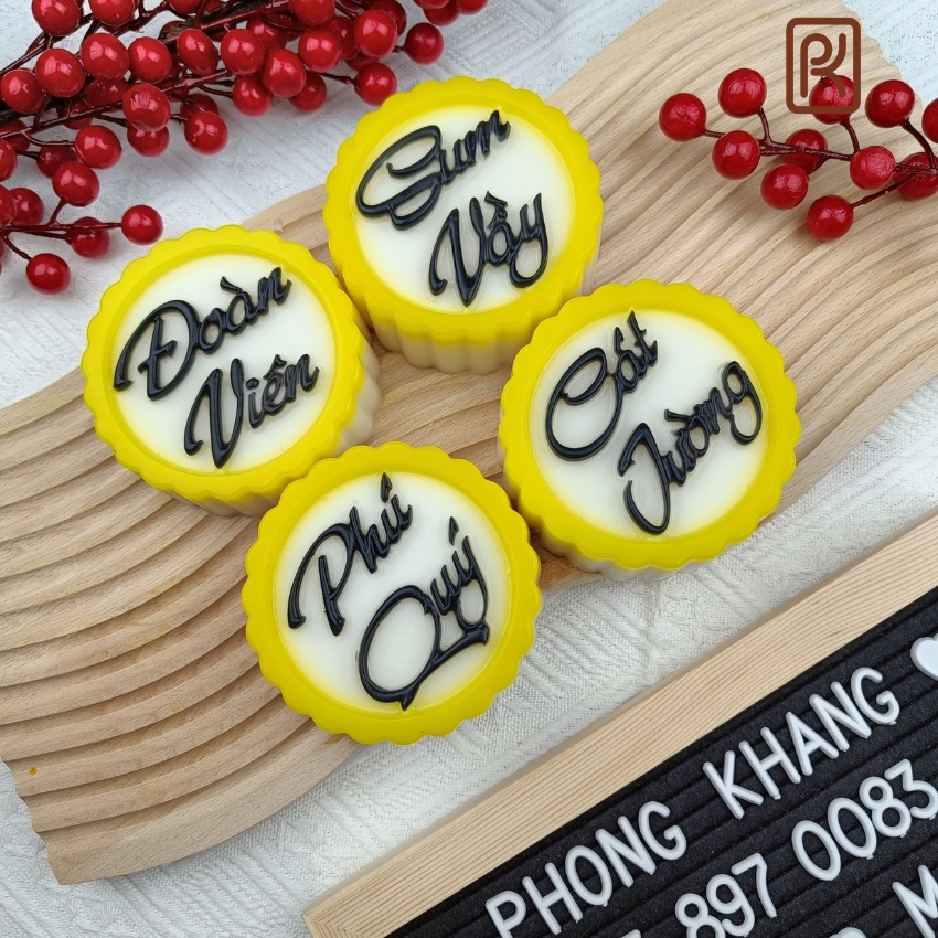 Khuôn nhựa PP Phong Khang làm rau câu chữ đoàn viên, cát tường, sum vầy, phú quý