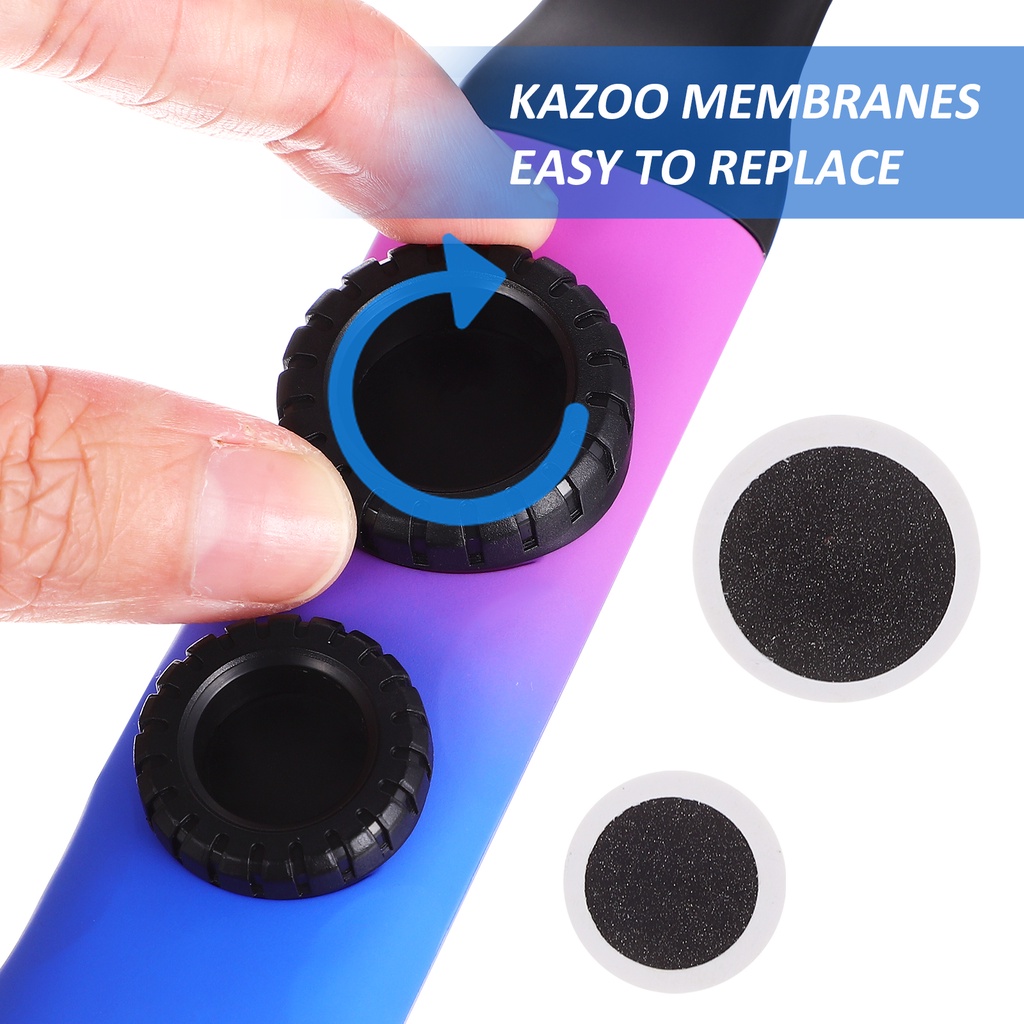 Bộ 2 Nhạc Cụ Kazoo Di Động Với Màng Miệng Tròn Thay Thế Và Màng Tròn