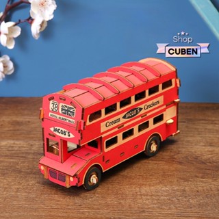  Đồ chơi lắp ráp 3D gỗ mô hình xe bus 2 tầng cắt laser 