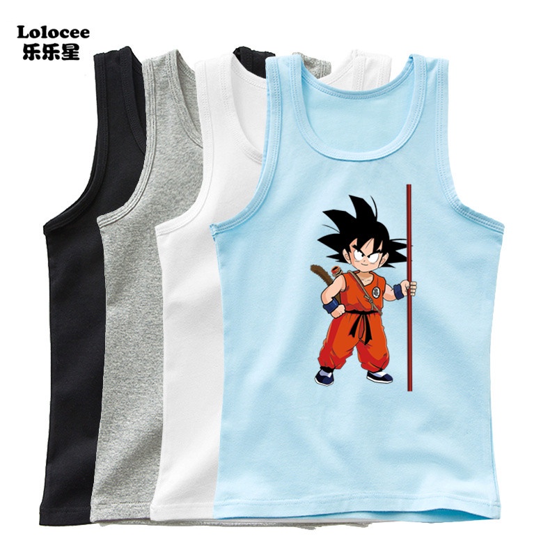 Áo Thun Không Tay In Hình Goku Dragon Ball Z 3D Thời Trang Mùa Hè Dành Cho Trẻ