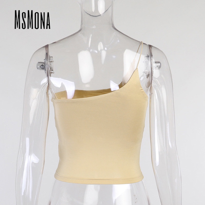 MsMona Áo Hai Dây Dáng Ôm Màu Trơn Thời Trang 2023 Quyến Rũ Cho Nữ