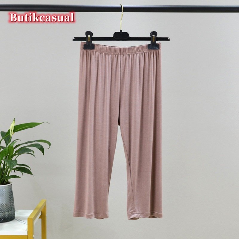 Quần cotton Lửng Co Giãn Dáng Rộng Thời Trang Mùa Hè 2023 Cho Nữ