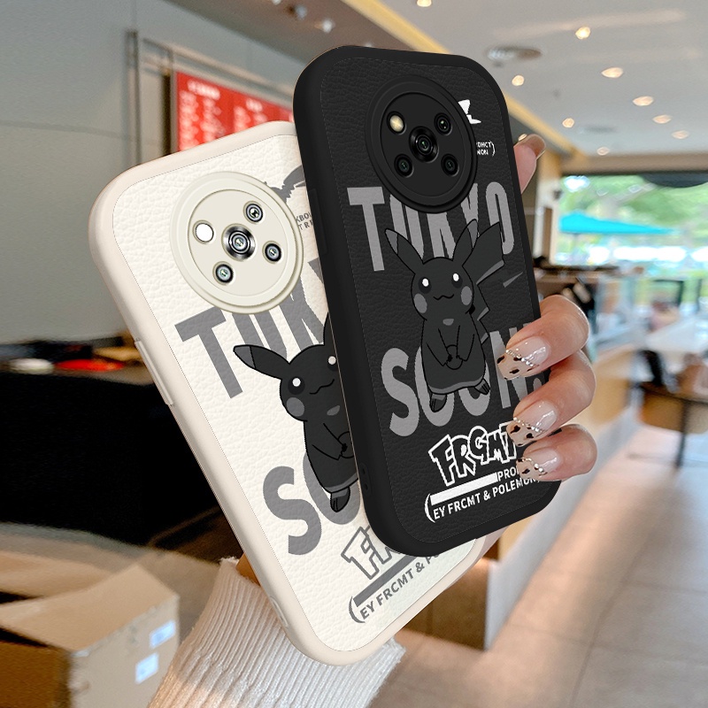 Ốp Điện Thoại Da Cừu Mềm Chống Sốc Hình Pikachu Màu Đen Dễ Thương Cho Poco X3 X3 NFC X3 Pro