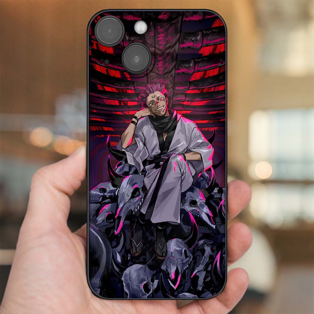 Ốp lưng iPhone 14 dẻo đen cạnh vuông in hình Sukuna Yuji Jujutsu Kaisen Chú Thuật Hồi Chiến