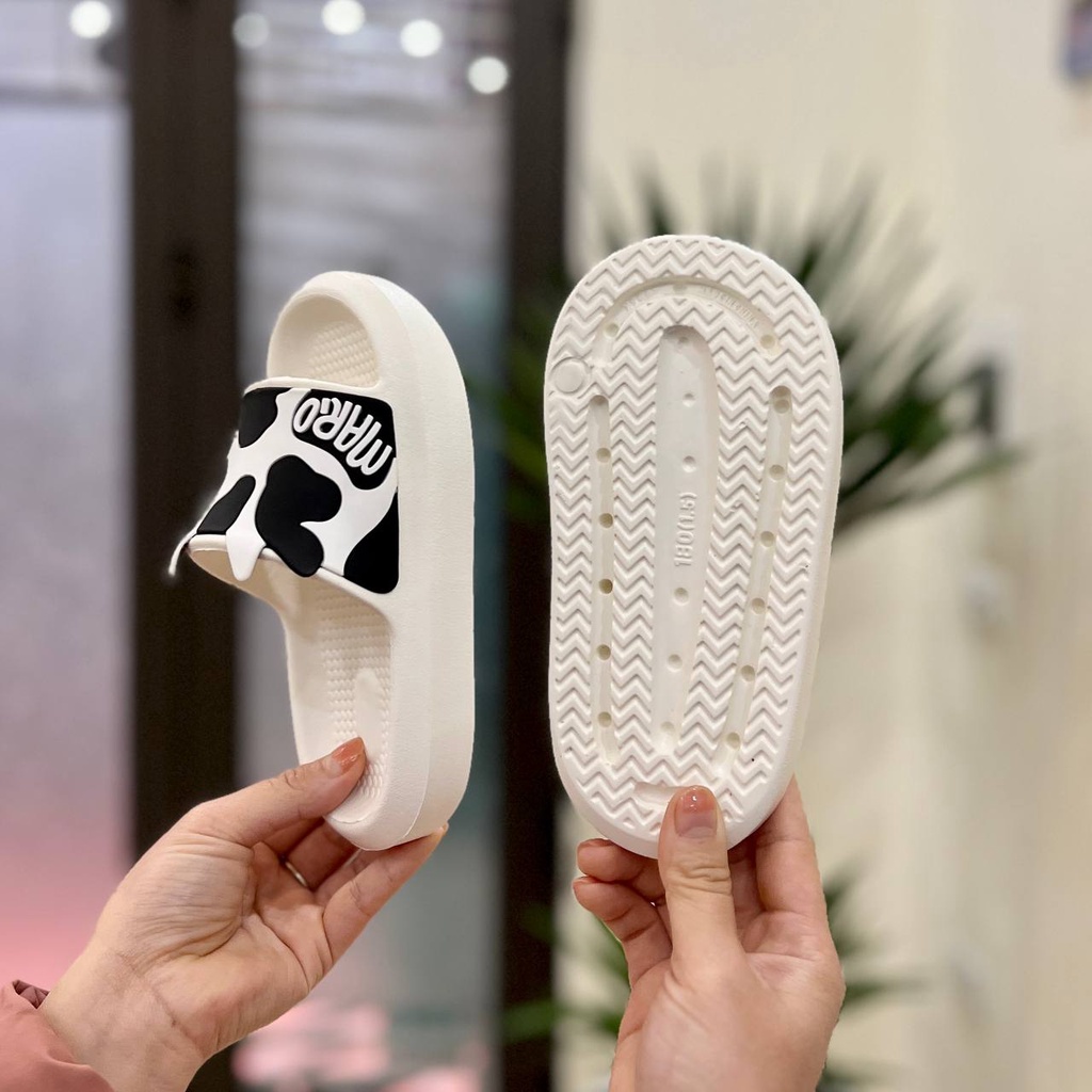 Dép Lê Siêu Nhẹ Cho Bé Trai Bé Gái Từ 4-15 Tuổi Cao Cấp Họa Tiết Bò Sữa Đế Cao Phong Cách Thời Trang ( NY-3307 )