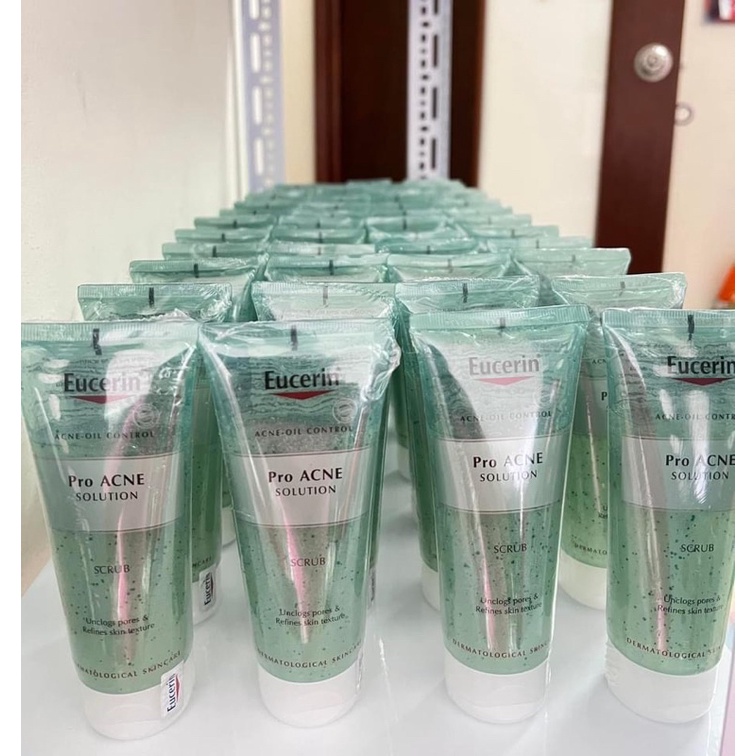 ✅Eucerin Pro ACNE Solution Scrub: Gel Tẩy Da Chết Da Mụn 100 ml
