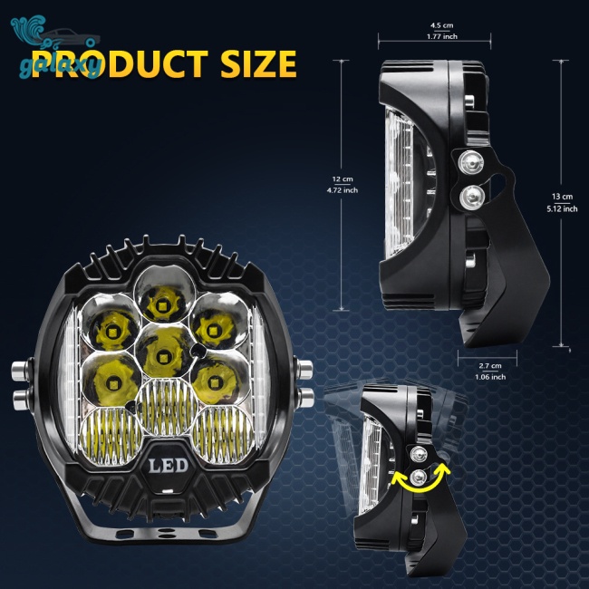 Galaxy Đèn Pha Led 5 Inch 6000k 15000lm Bằng Hợp Kim Nhôm Cao Cấp Cho Xe Mô Tô