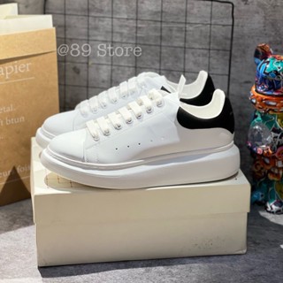 Giày MC Queen nam nữ mcqueen tăng chiều cao alexander mcqueen trắng gót đen nhung cao cấp
