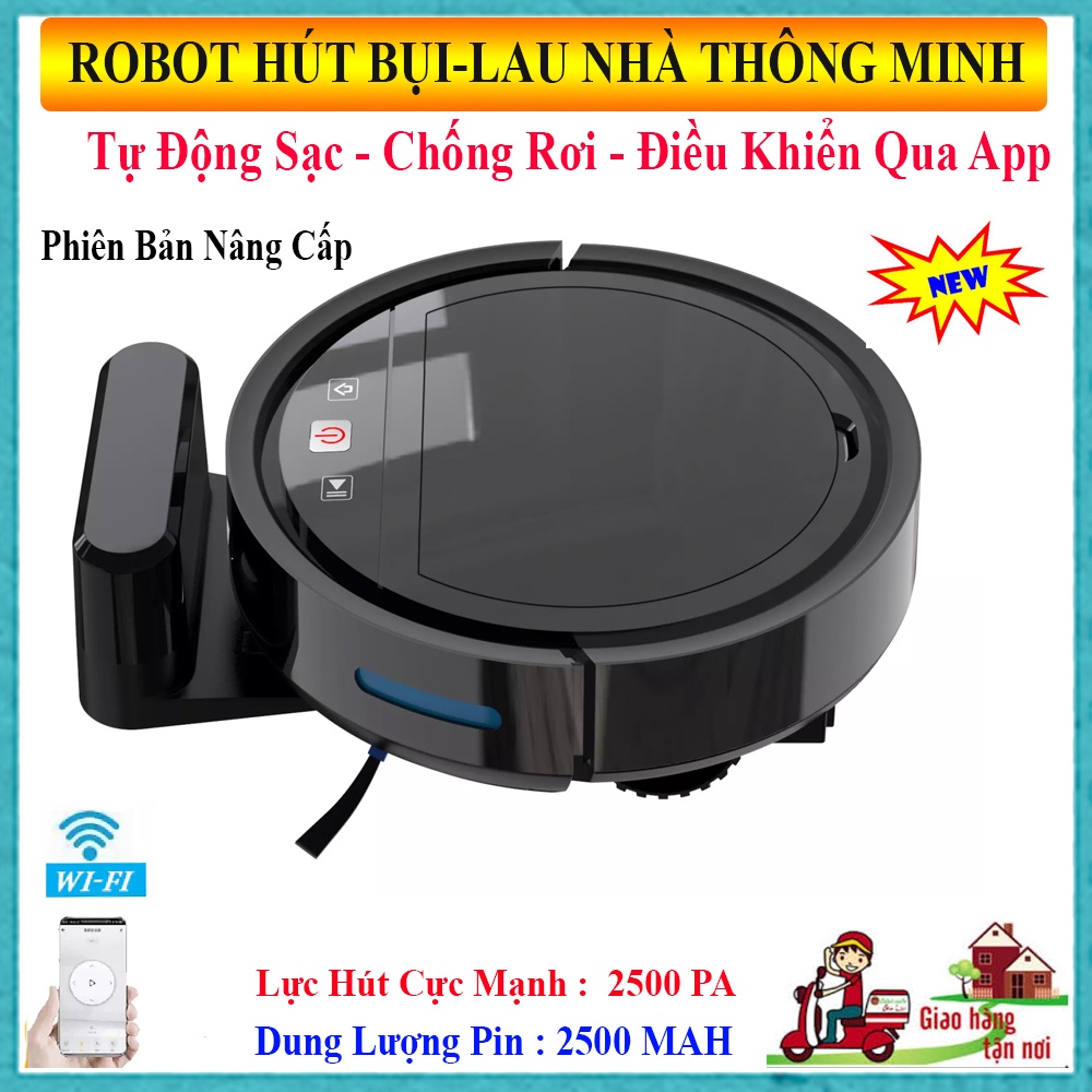 Máy Hút Bụi Tự Động HC002. Lực Hút Mạnh Mẽ, Tự Động Sạc Pin, Cảm Biến Thông Minh, Điều Khiển Bằng App