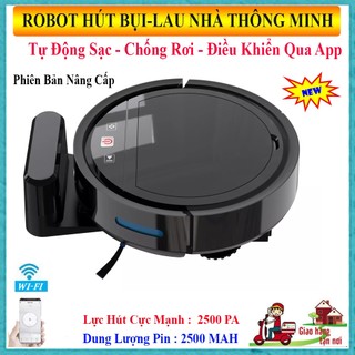 Máy hút bụi tự động hc002. lực hút mạnh mẽ, tự động sạc pin, cảm biến thông minh, điều khiển bằng app