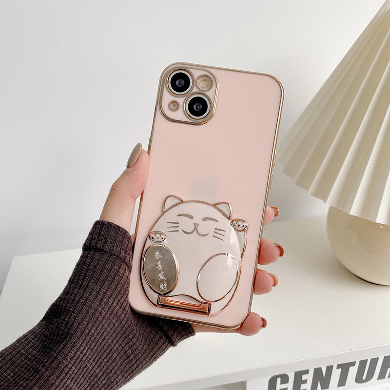 ỐP MÈO THẦN TÀI CHO IPHONE 12/ 12 PROMAX/ 13/ PROMAX CÓ GIÁ ĐỠ MÁY ĐI KÈM TIỆN LỢI