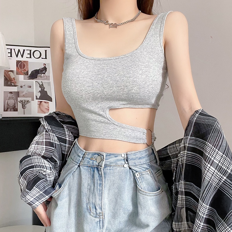 Áo Tank Top Dệt Kim Mỏng Màu Trơn Thời Trang Mùa Hè Quyến Rũ Cho Nữ