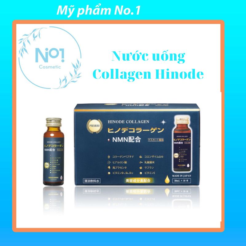 Nước Uống Collagen Hinode Collagen NMN Premium Giúp Đẹp Da, Chống Lão Hóa, H.ỗ T.rợ Tim Mạch Nhật Bản (Hộp 10 lọ x 50mL)