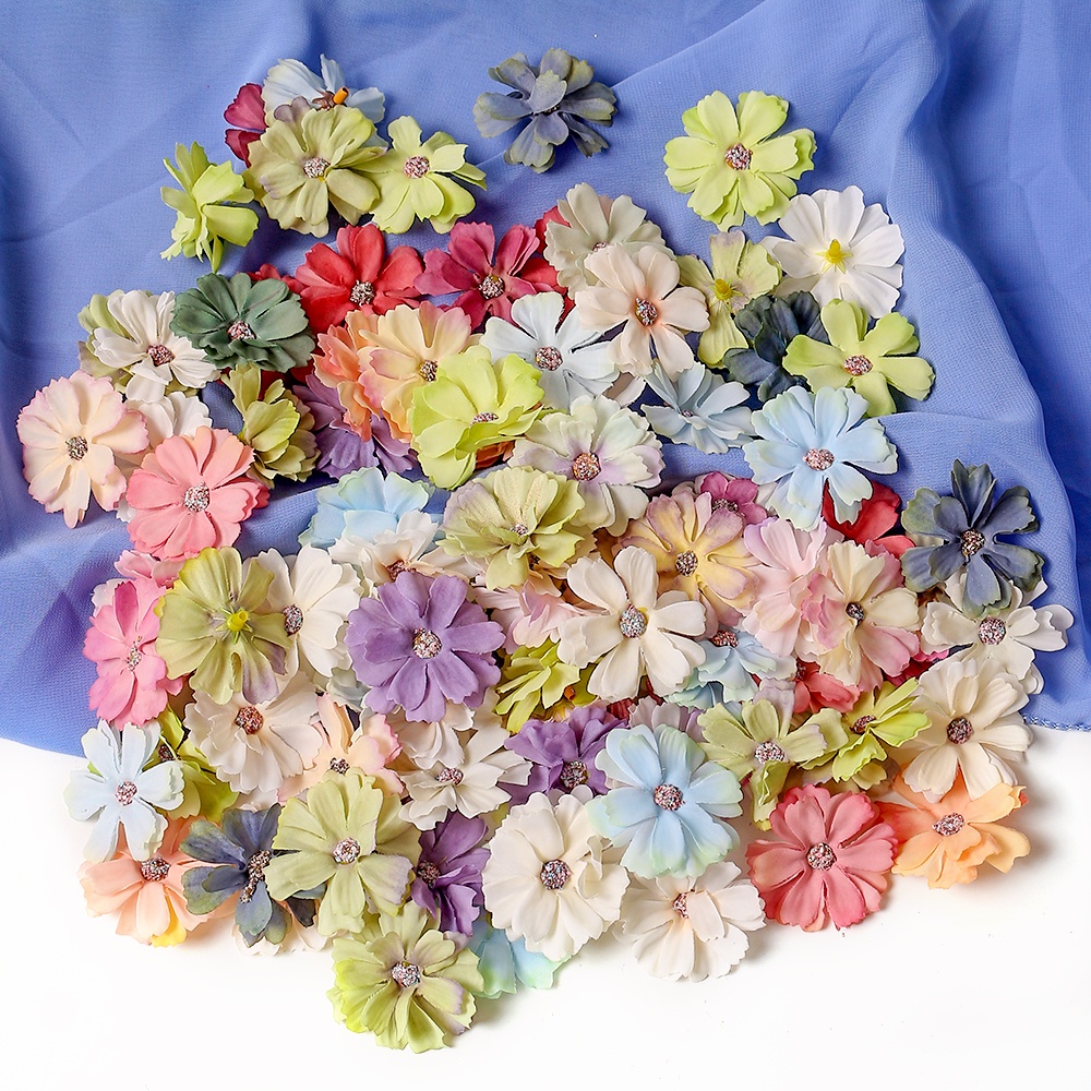 Set 10 Hoa Cúc Giả 5CM Trang Trí Đa Dụng Chất Lượng Cao